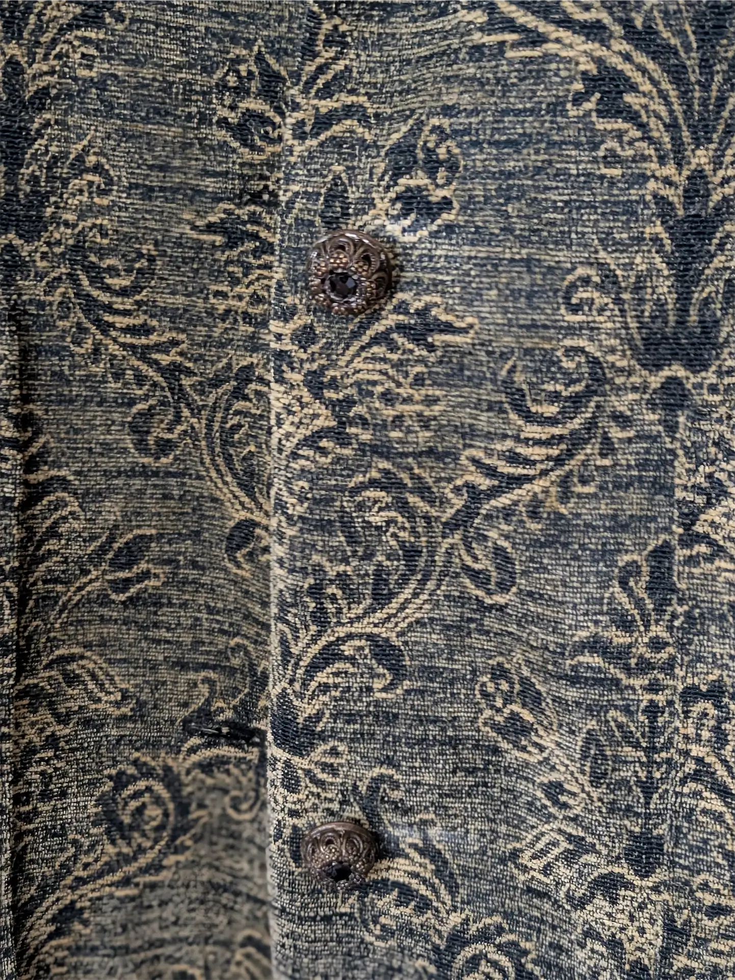 Green / Gold Handmade Chore Jacket (Size S/M) - One-of-a-Kind