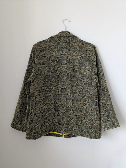 Green / Gold Handmade Chore Jacket (Size S/M) - One-of-a-Kind