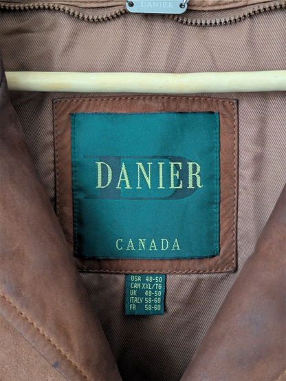 Brown Vintage Leather Coat - Danier (Men's Size XL / XXL)