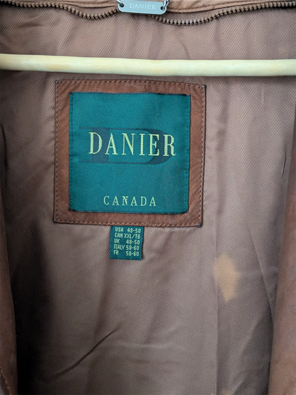 Brown Vintage Leather Coat - Danier (Men's Size XL / XXL)