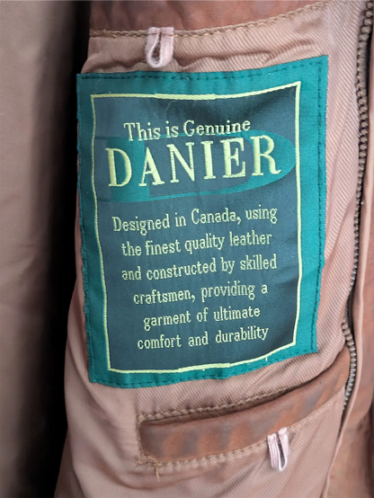Brown Vintage Leather Coat - Danier (Men's Size XL / XXL)