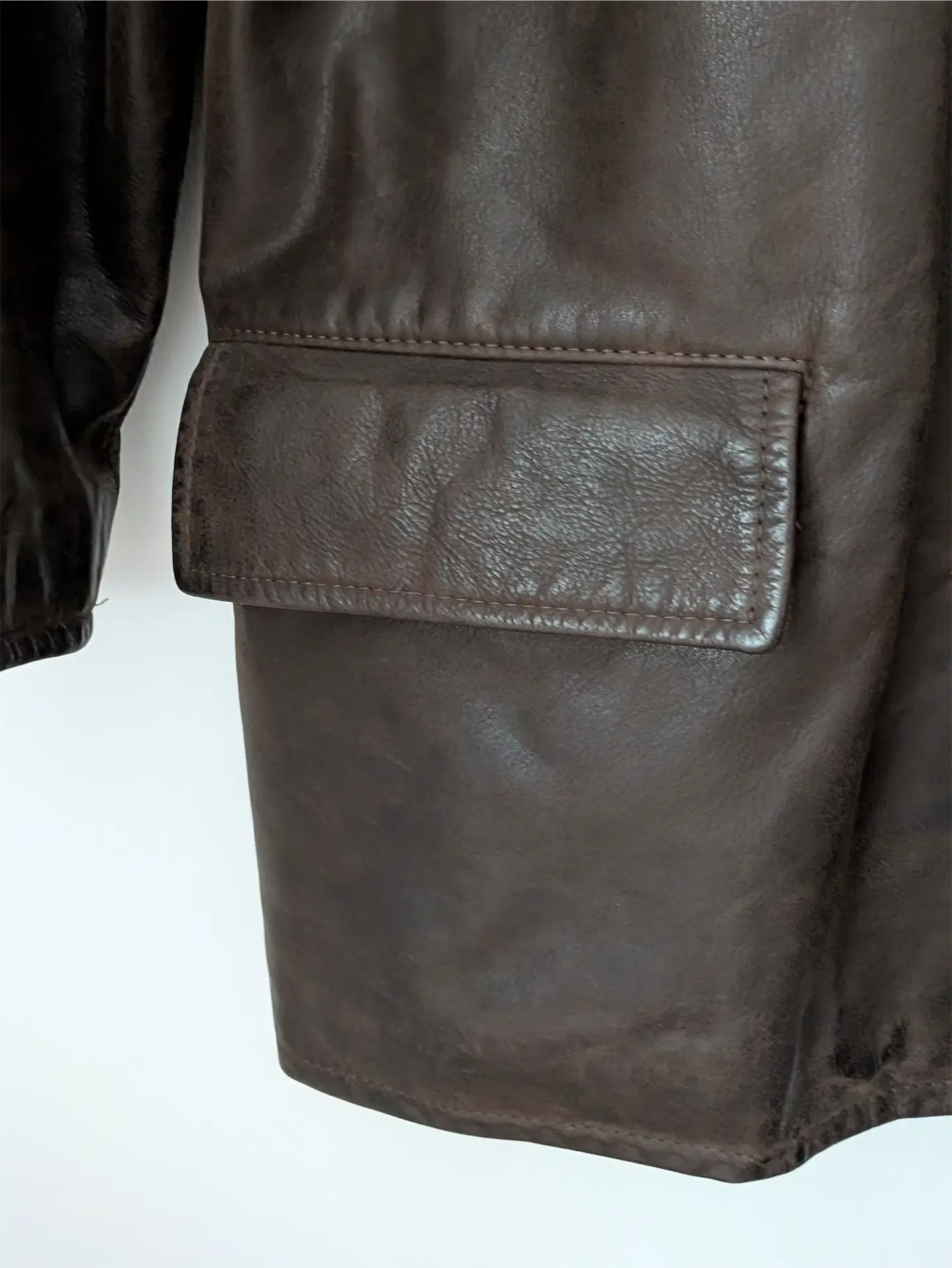 Brown Vintage Leather Coat - Olde Hide House (Women's Size L)