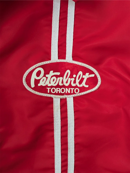 Red Vintage Trucker Jacket / Windbreaker - Peterbilt (Size M)