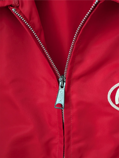 Red Vintage Trucker Jacket / Windbreaker - Peterbilt (Size M)