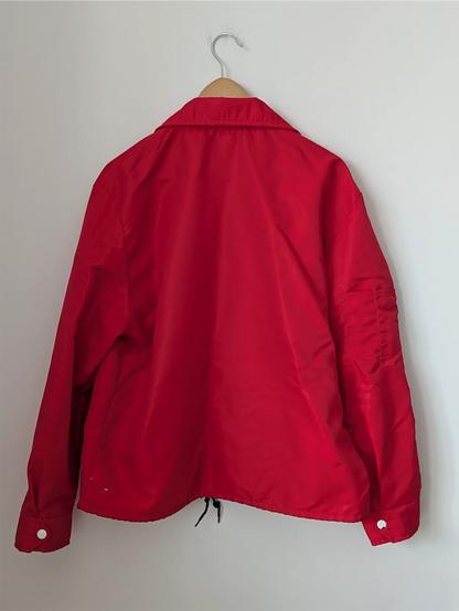 Red Vintage Trucker Jacket / Windbreaker - Peterbilt (Size M)