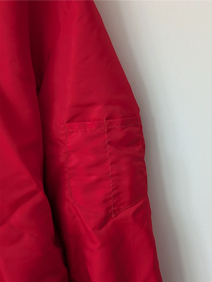 Red Vintage Trucker Jacket / Windbreaker - Peterbilt (Size M)