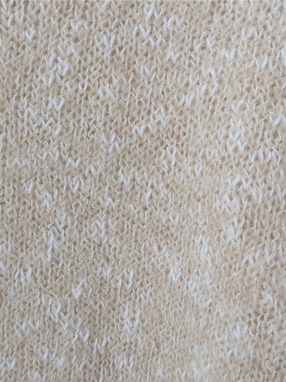 Beige Vintage Wool and Cotton Blend Sweater (Women's Size S)