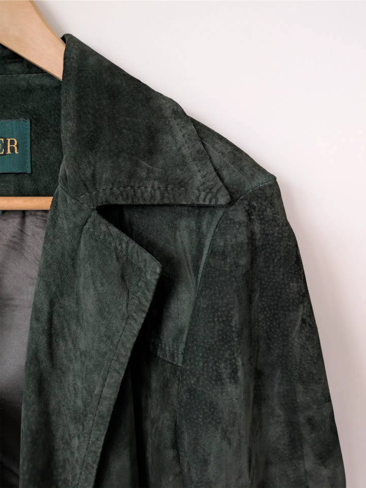 Dark Green Vintage Suede Jacket - Danier (Women's Size S)