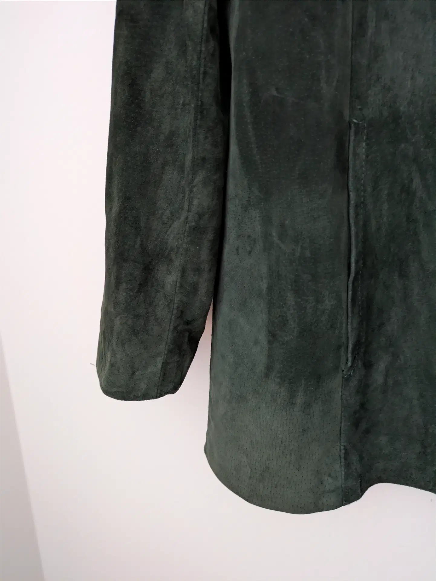 Dark Green Vintage Suede Jacket - Danier (Women's Size S)