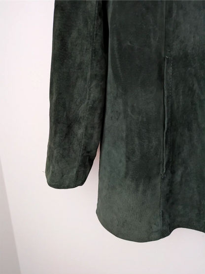 Dark Green Vintage Suede Jacket - Danier (Women's Size S)