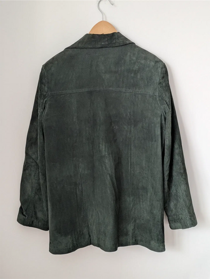 Dark Green Vintage Suede Jacket - Danier (Women's Size S)