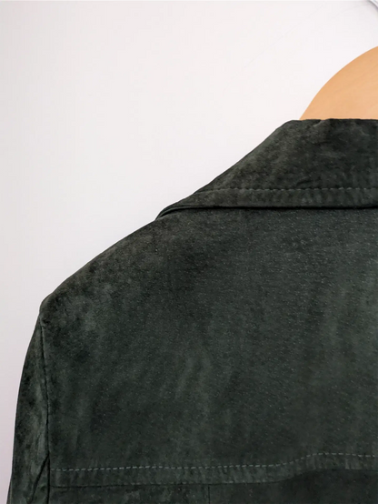 Dark Green Vintage Suede Jacket - Danier (Women's Size S)