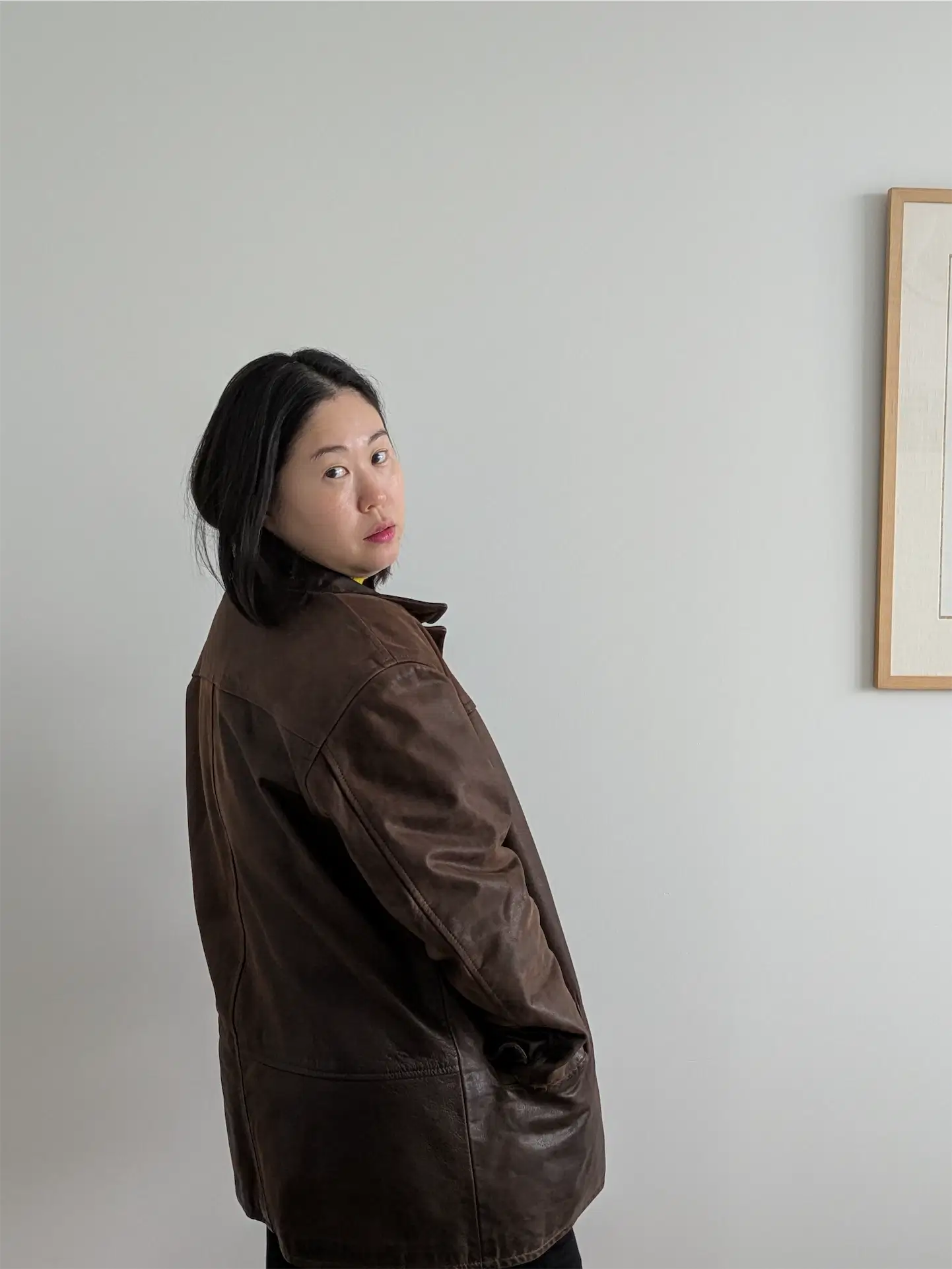 Brown Vintage Leather Coat - Olde Hide House (Women's Size L)