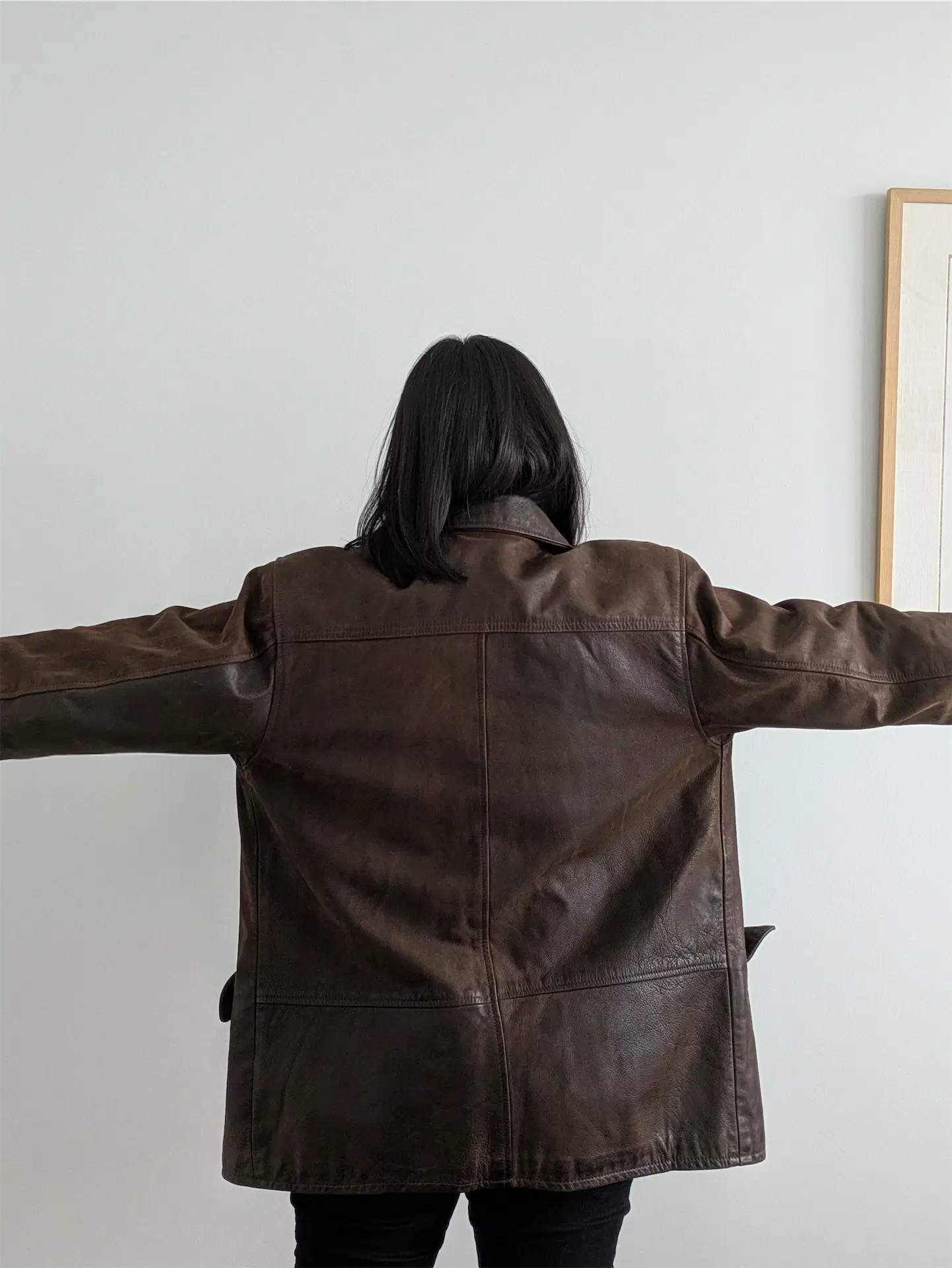 Brown Vintage Leather Coat - Olde Hide House (Women's Size L)