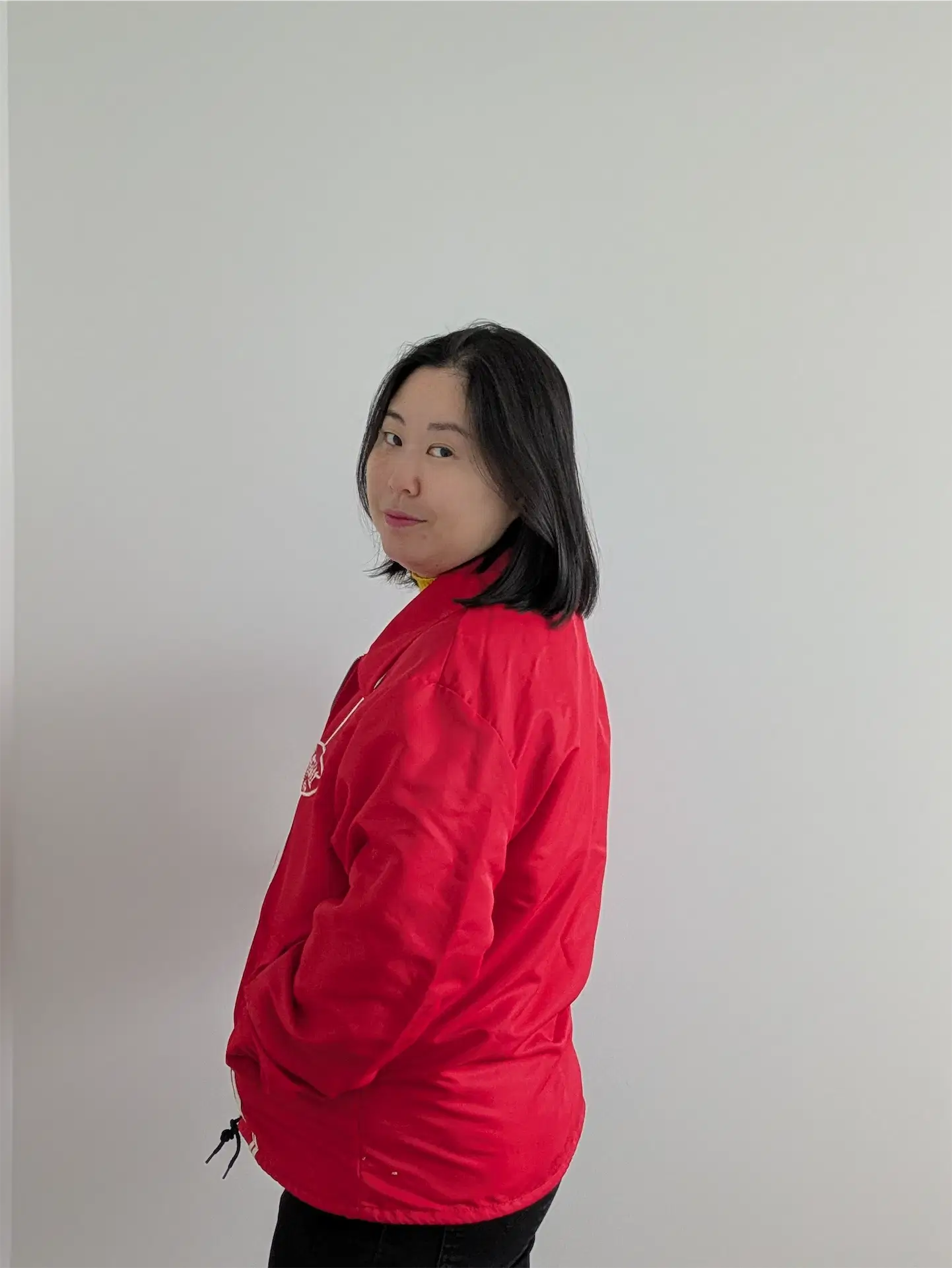 Red Vintage Trucker Jacket / Windbreaker - Peterbilt (Size M)