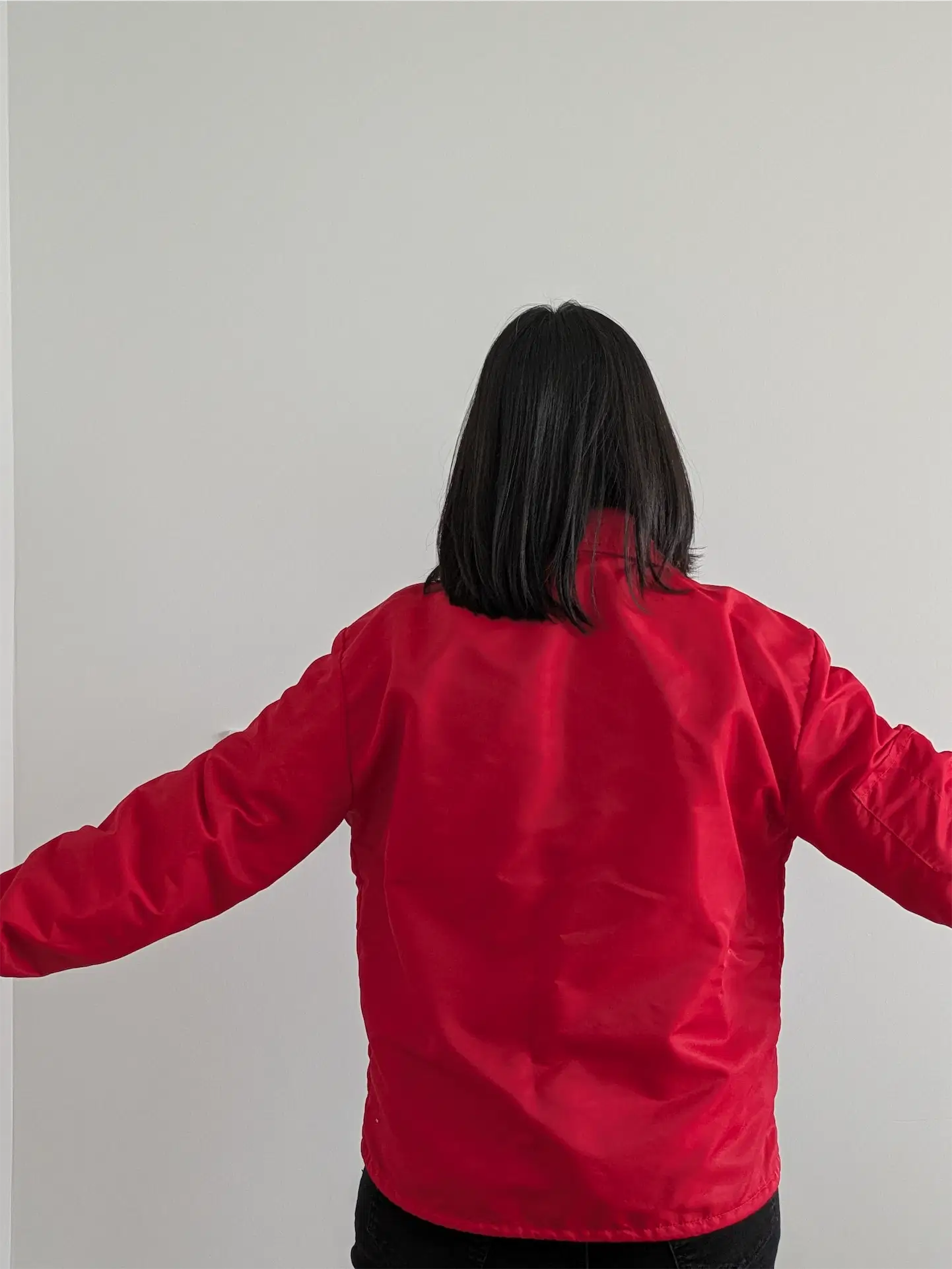 Red Vintage Trucker Jacket / Windbreaker - Peterbilt (Size M)