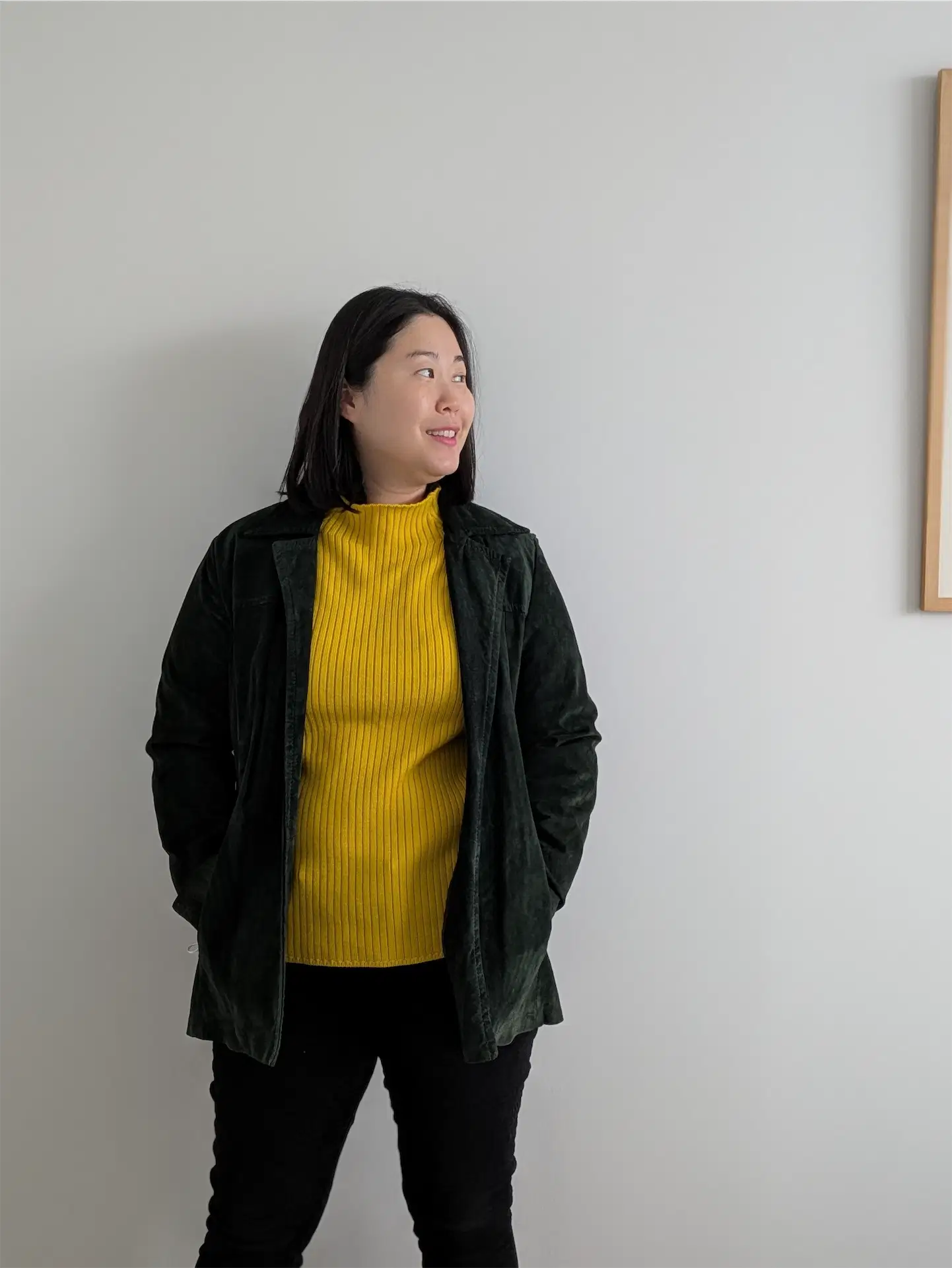 Dark Green Vintage Suede Jacket - Danier (Women's Size S)