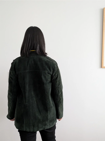 Dark Green Vintage Suede Jacket - Danier (Women's Size S)