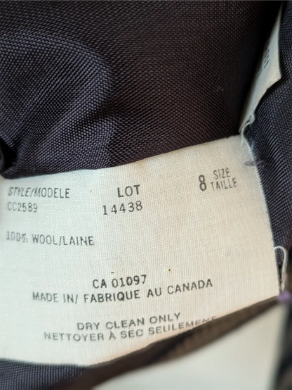 Navy / Brown Stripe Vintage Wool Blazer - Cimone (Size M)