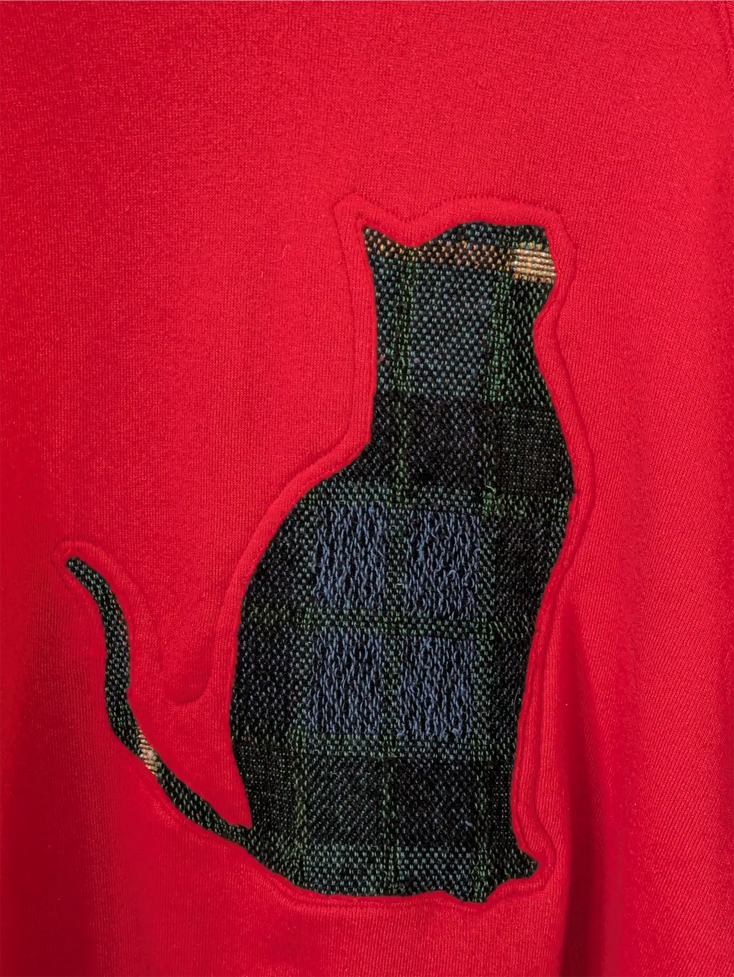 Red / Orange Upcycled Sweatshirt - Cats (Size M)