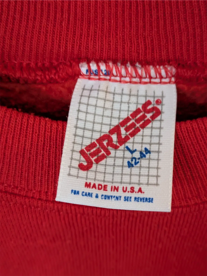 Red / Orange Upcycled Sweatshirt - Cats (Size M)