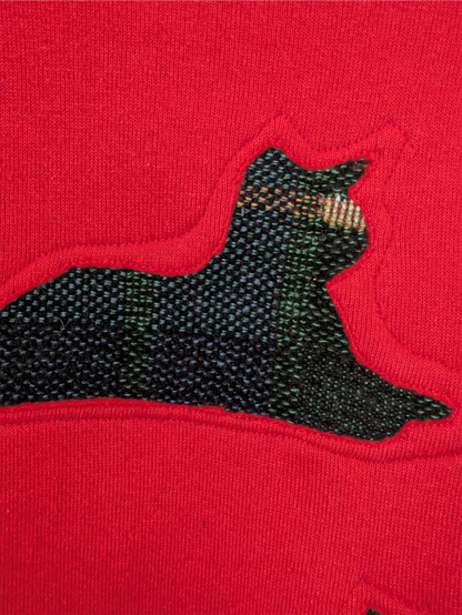Red / Orange Upcycled Sweatshirt - Cats (Size M)
