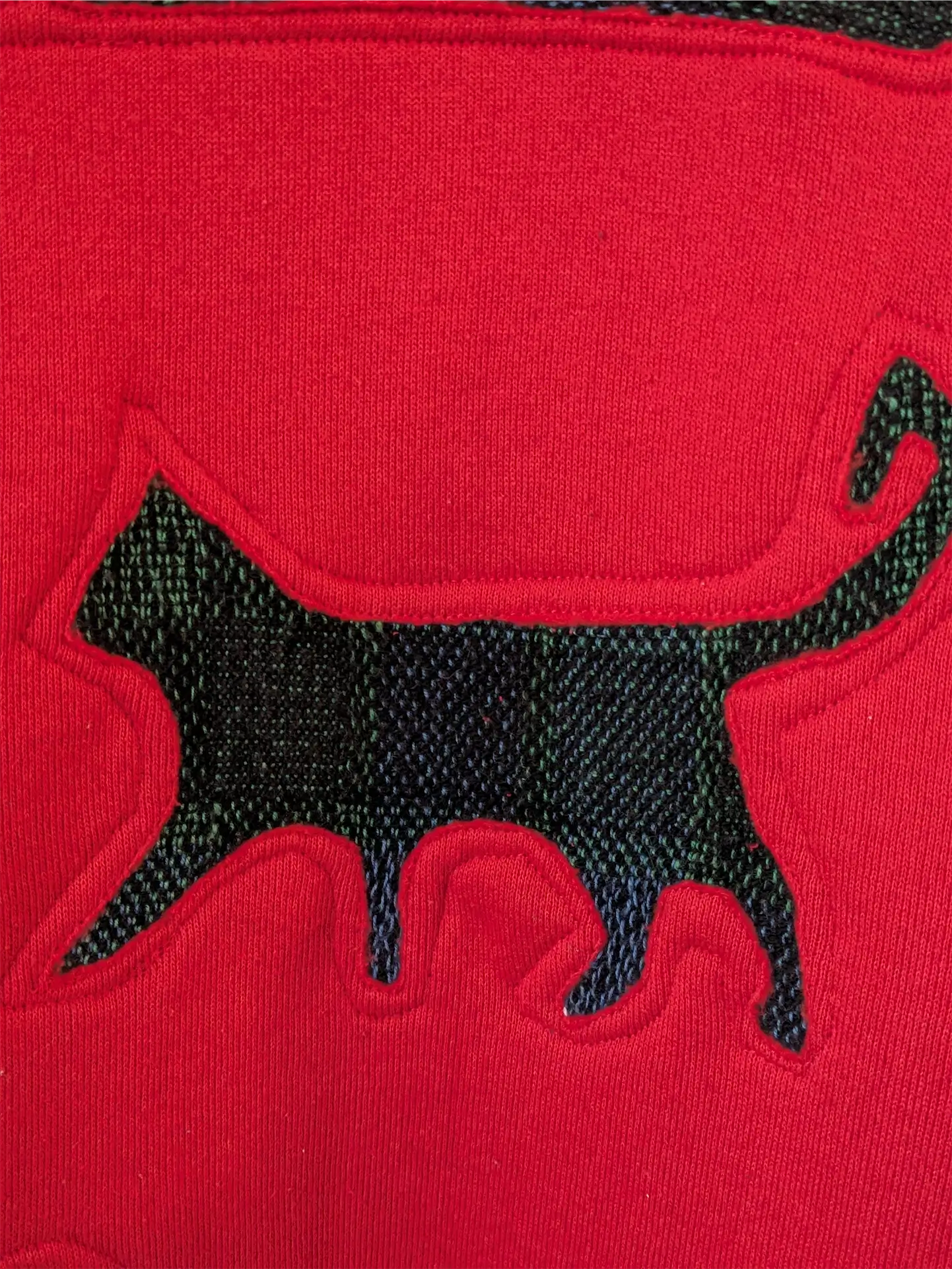 Red / Orange Upcycled Sweatshirt - Cats (Size M)