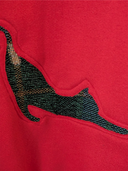Red / Orange Upcycled Sweatshirt - Cats (Size M)