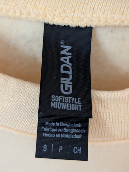 Yellow Upcycled Sweatshirt - Cats (Size S)