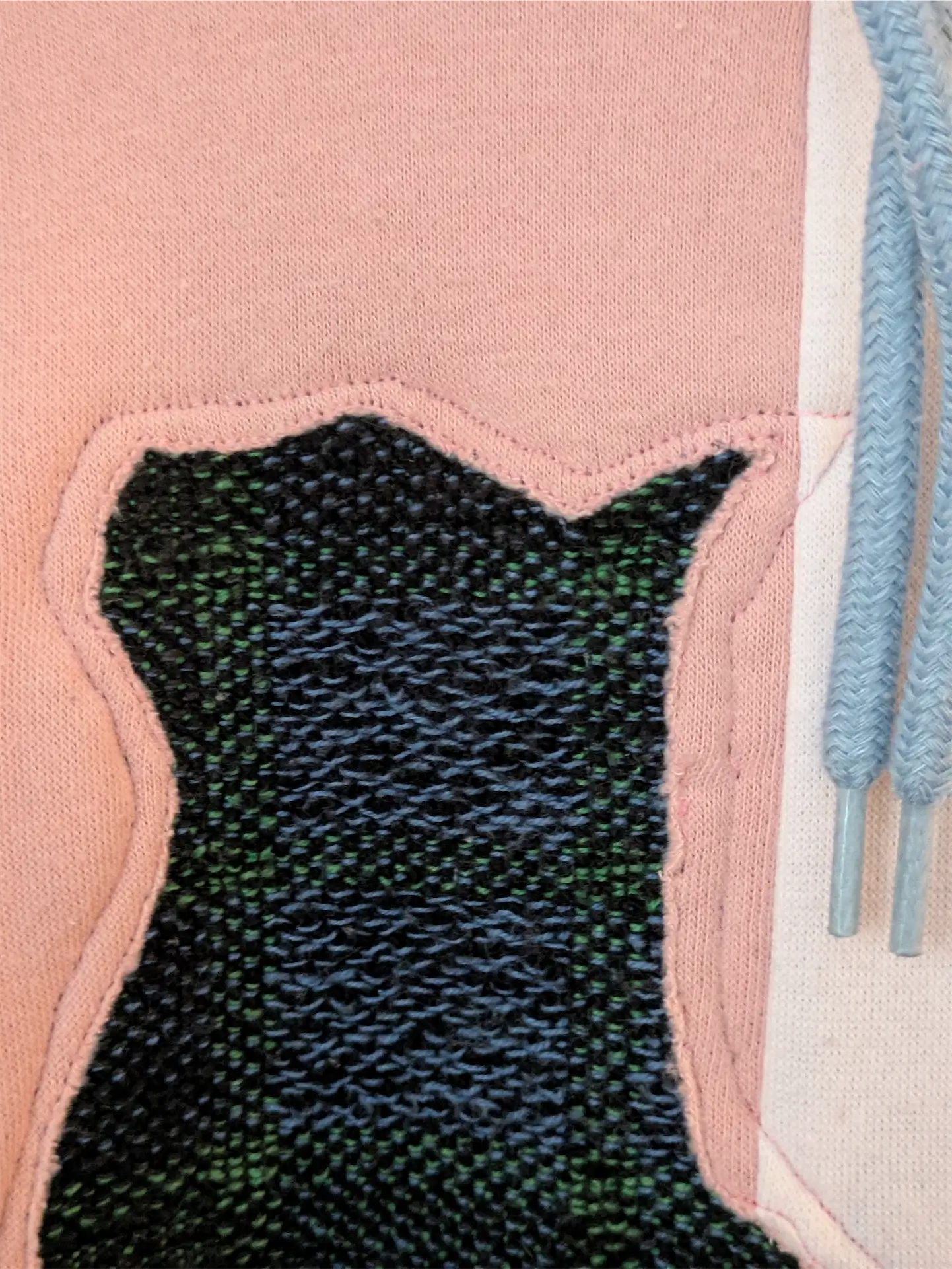 PInk and Blue Upcycled Sweatshirt - Cats (Size L)