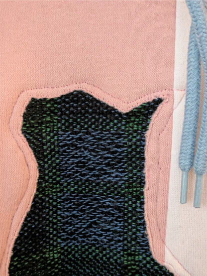 PInk and Blue Upcycled Sweatshirt - Cats (Size L)