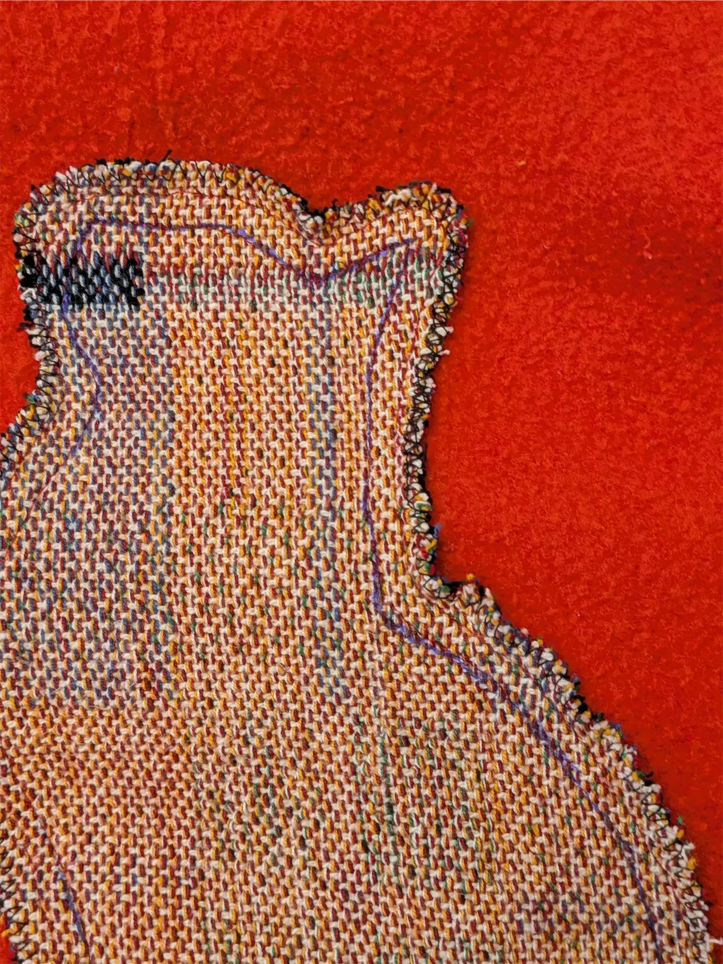 Red / Orange Upcycled Sweatshirt - Cats (Size M)