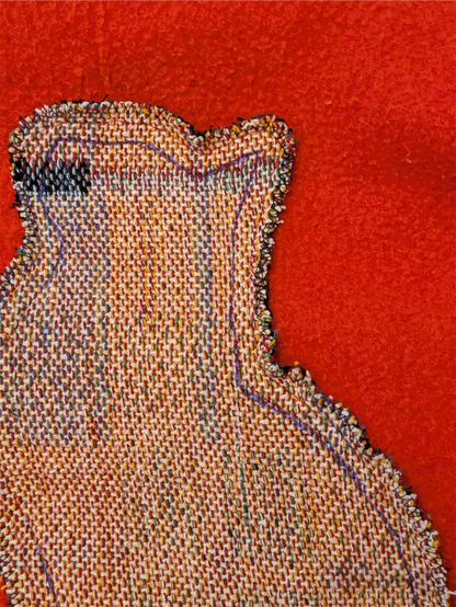 Red / Orange Upcycled Sweatshirt - Cats (Size M)