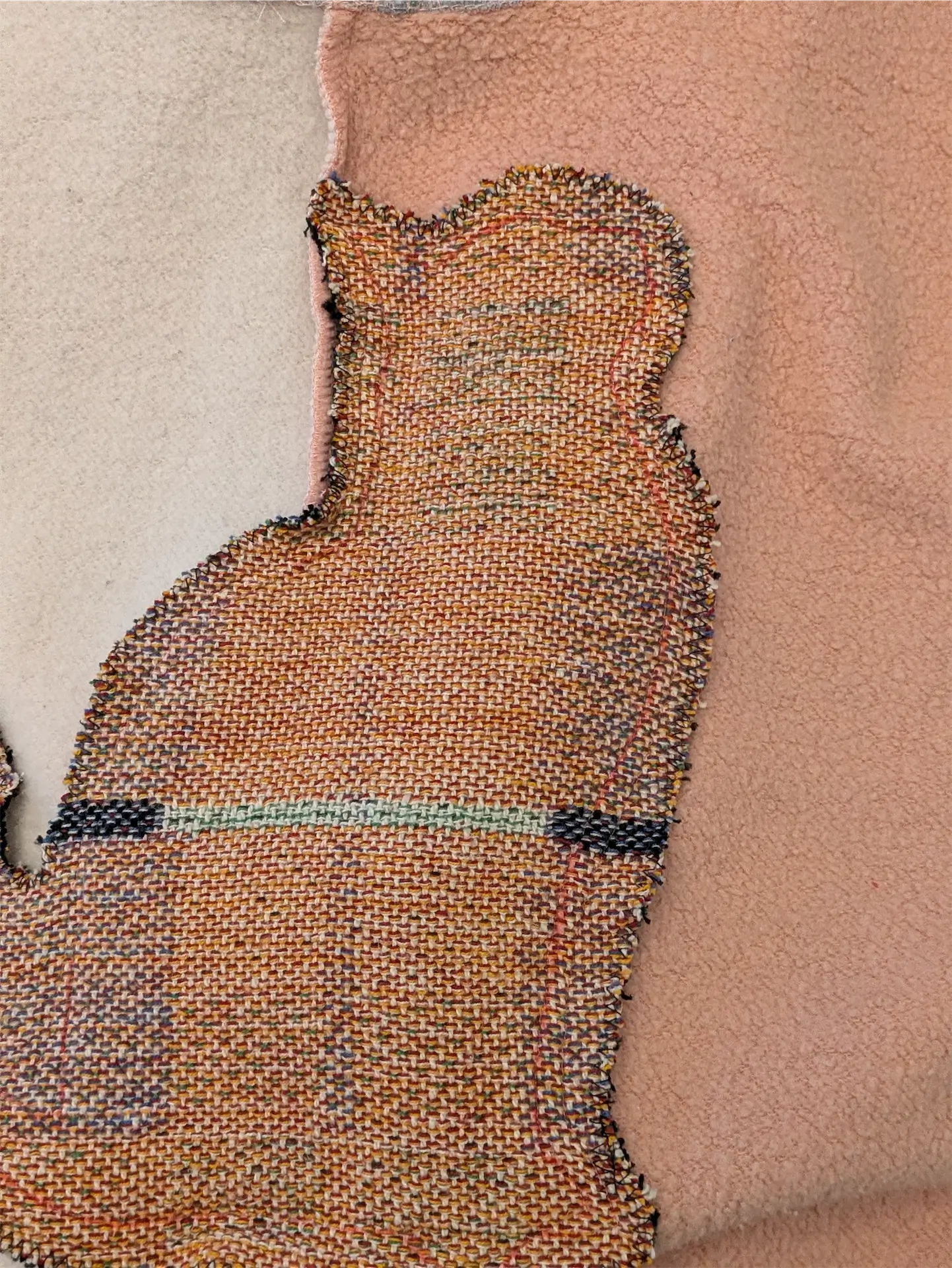 PInk and Blue Upcycled Sweatshirt - Cats (Size L)