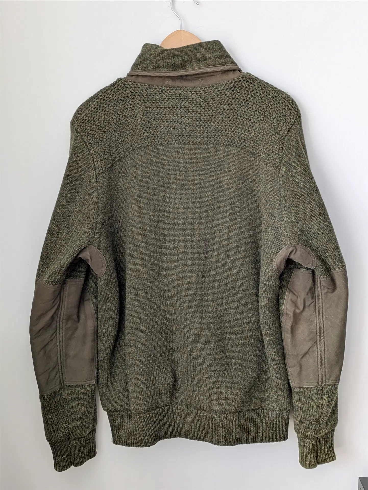 Schott NYC Moss Green Military-Style Sweater Jacket -  Size M