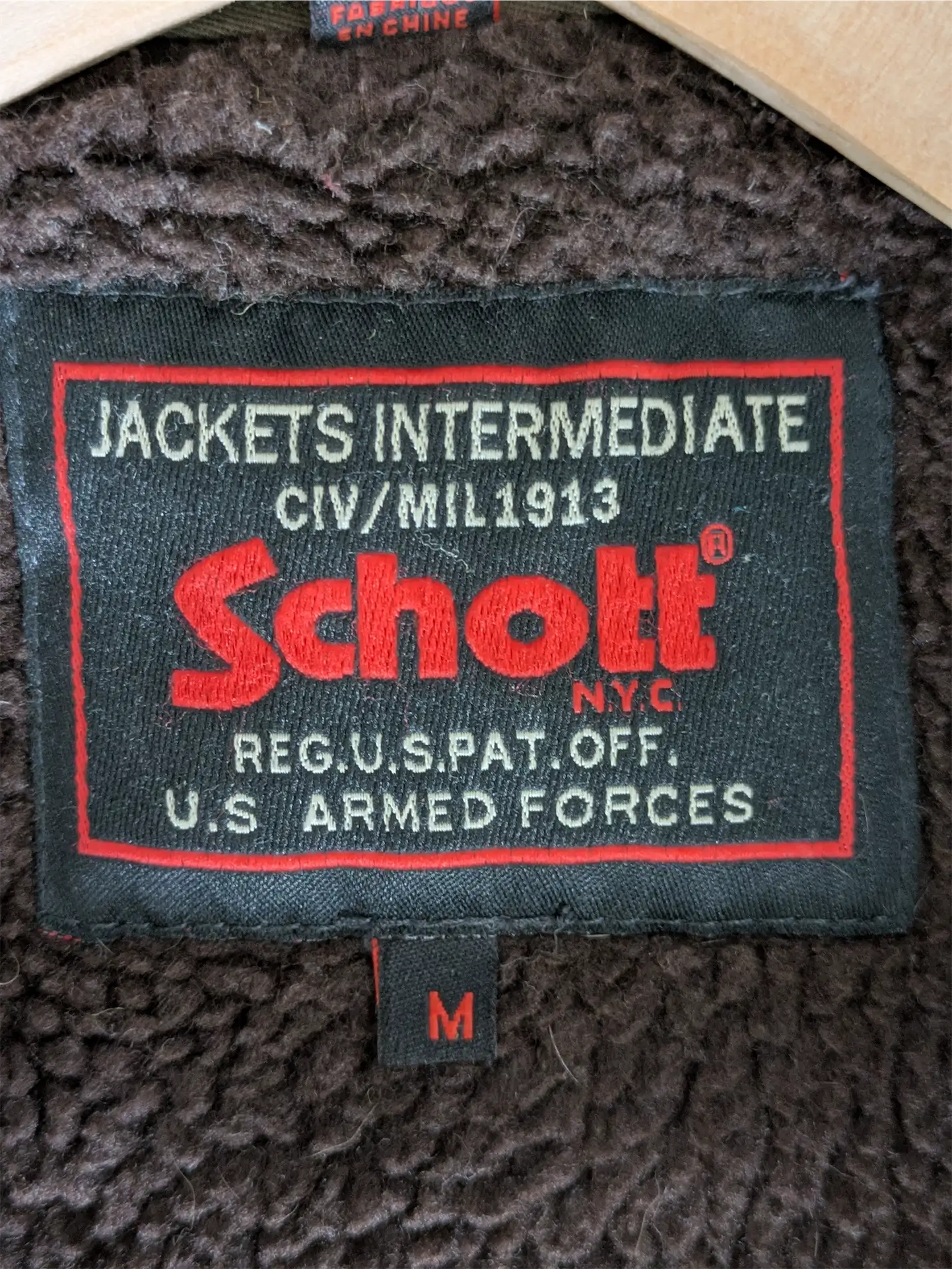 Schott NYC Moss Green Military-Style Sweater Jacket -  Size M