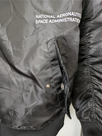 Bleecker & Mercer Black NASA-Licensed Bomber Jacket - Size 2XL