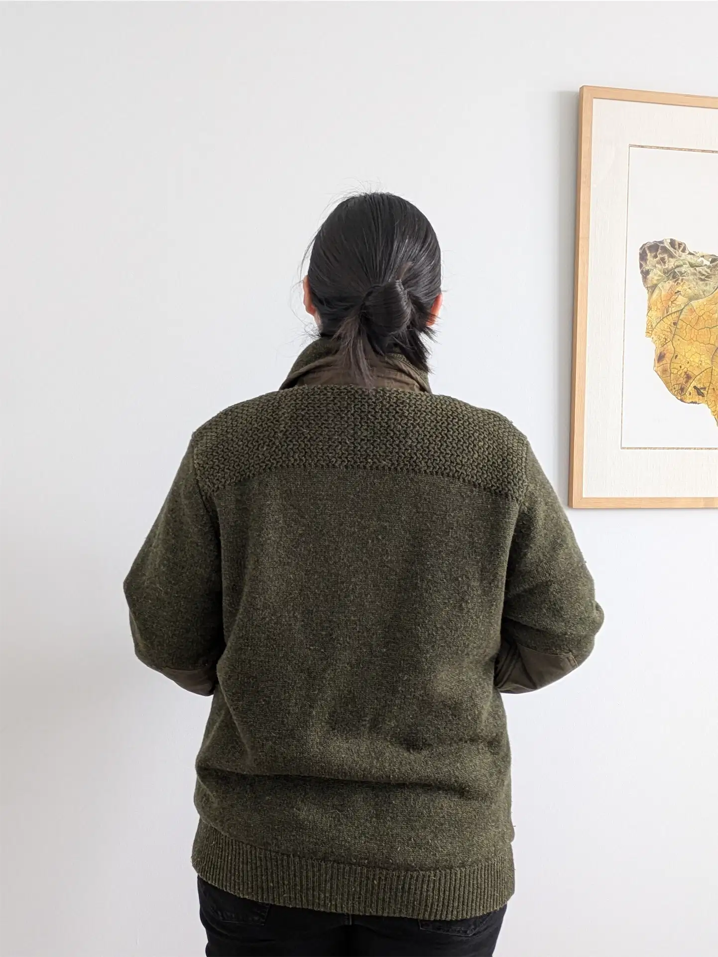 Schott NYC Moss Green Military-Style Sweater Jacket -  Size M