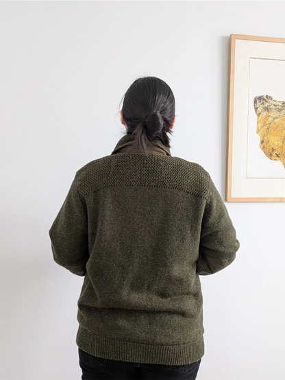 Schott NYC Moss Green Military-Style Sweater Jacket -  Size M