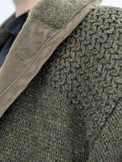Schott NYC Moss Green Military-Style Sweater Jacket -  Size M