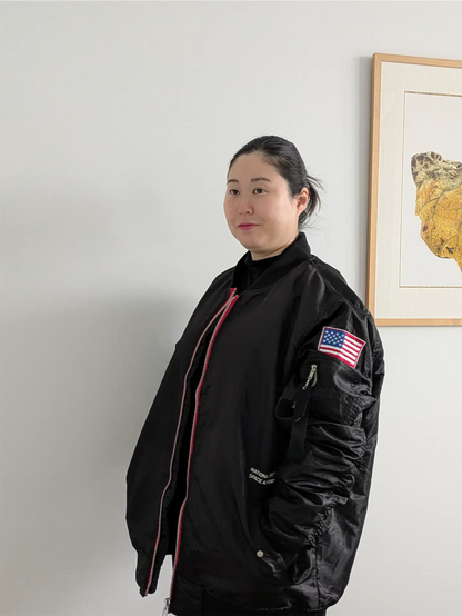 Bleecker & Mercer Black NASA-Licensed Bomber Jacket - Size 2XL